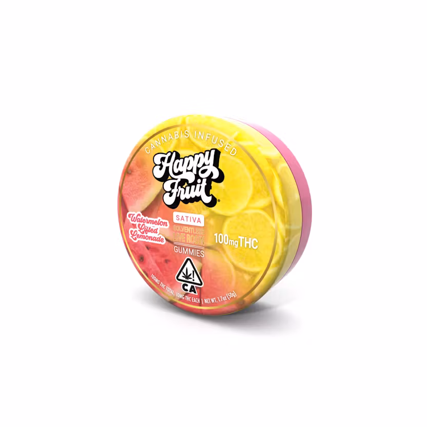 Watermelon Lifted Lemonade-Cannabis Infused Live Rosin Gummies-Happy Fruit